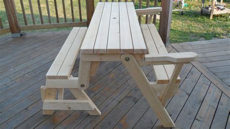 picnic table that folds to bench|folding picnic table woodworking plan.